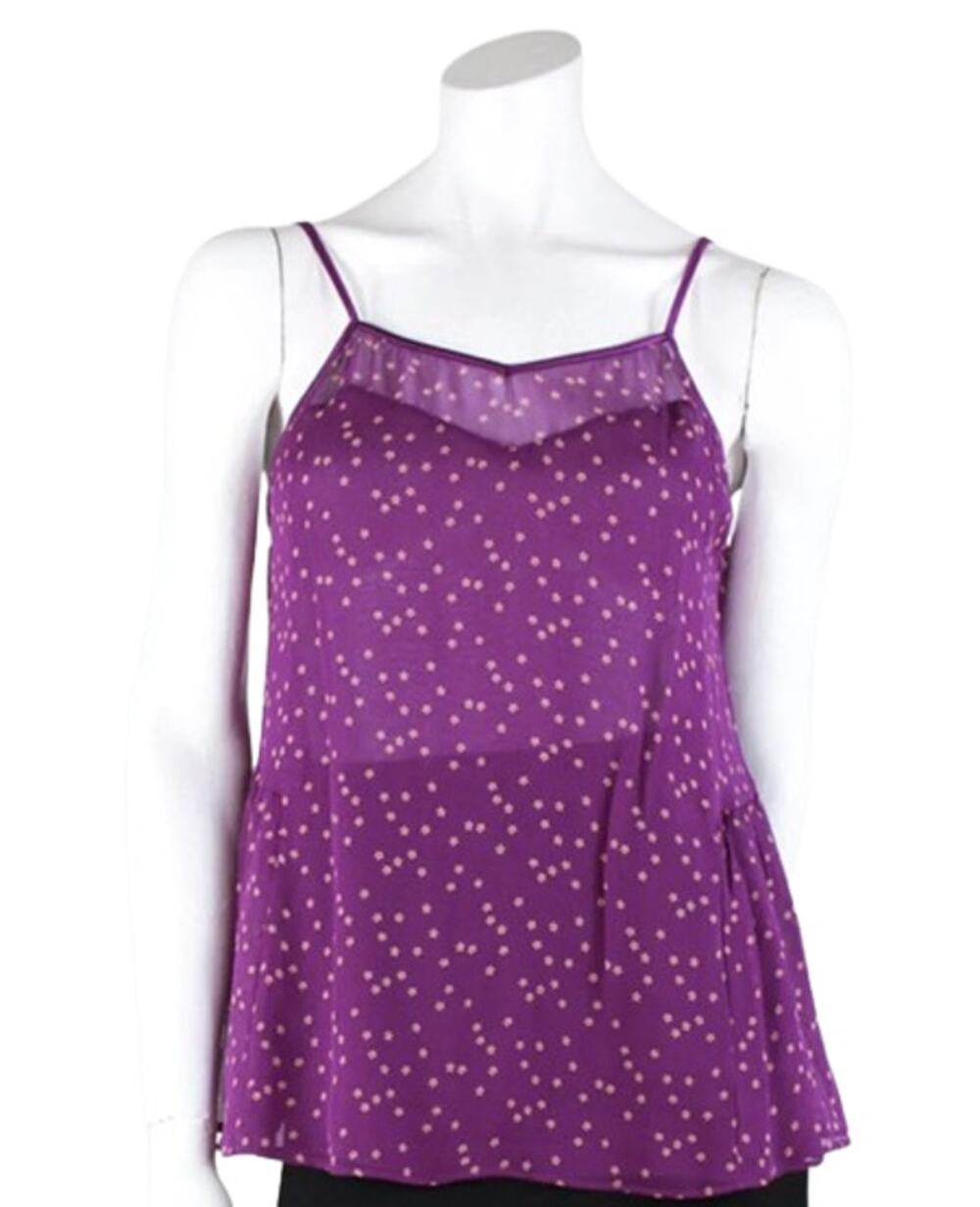 STELLA MCCARTNEY Women's Silk Star Print Camisole Top Medium Dark Purple